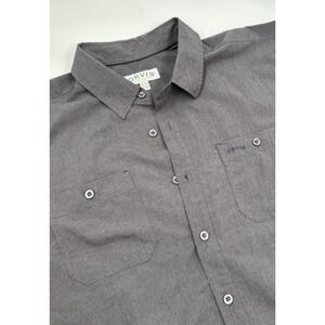 Orvis Men's XL Gray Polyester Fishing Button‎ Down Short Sleeve Shirt